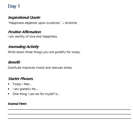30 Day Mental Well-Being Journal - Image 2